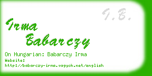 irma babarczy business card